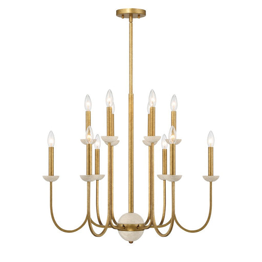 Savoy House Oakhurst 12-Light Chandelier, Antique Gold