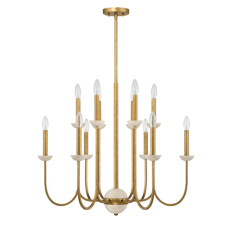 Savoy House Oakhurst 12-Light Chandelier, Antique Gold