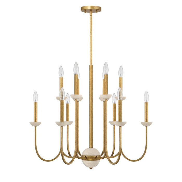 Savoy House Oakhurst 12-Light Chandelier, Antique Gold