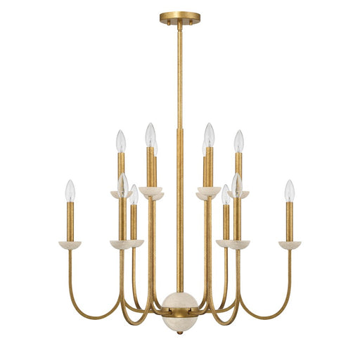 Savoy House Oakhurst 12-Light Chandelier, Antique Gold