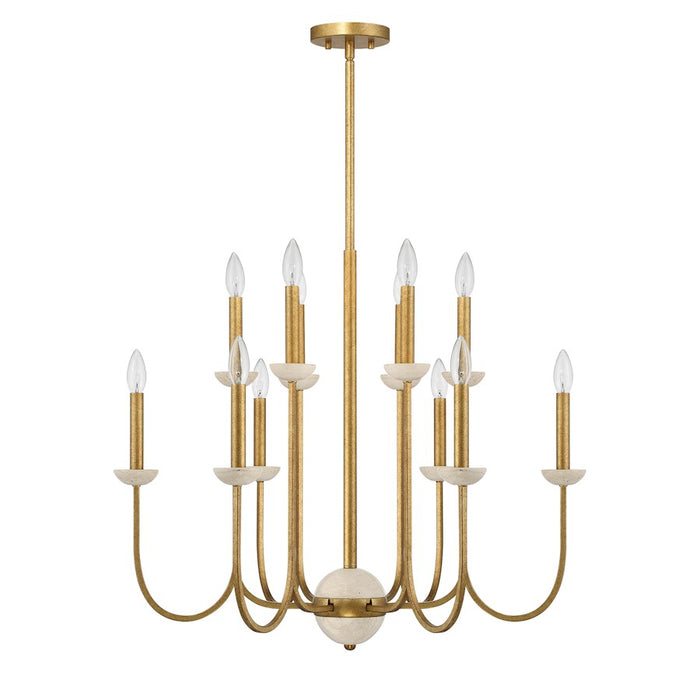 Savoy House Oakhurst 12-Light Chandelier, Antique Gold