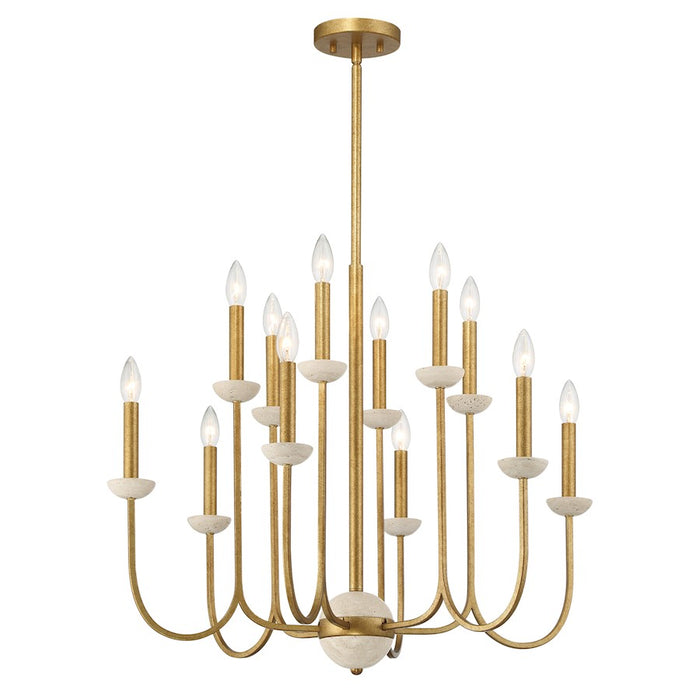 Savoy House Oakhurst 12-Light Chandelier, Antique Gold