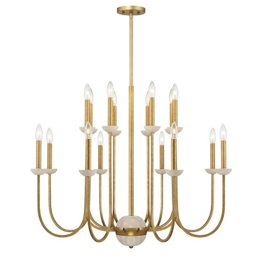 Savoy House Oakhurst 16-Light Chandelier, Antique Gold