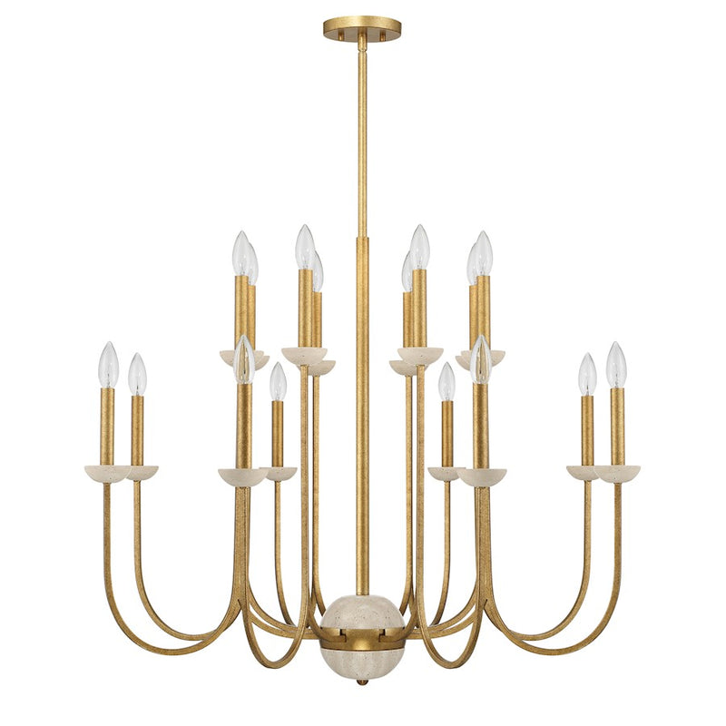Savoy House Oakhurst 16-Light Chandelier, Antique Gold