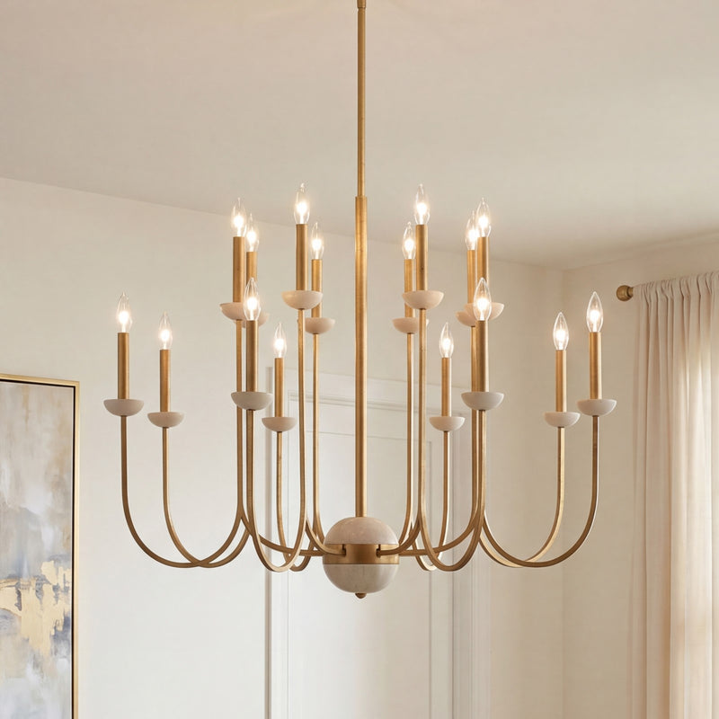 Savoy House Oakhurst 16-Light Chandelier, Antique Gold