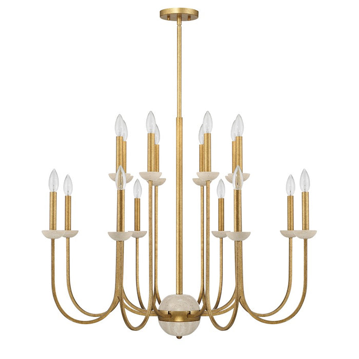 Savoy House Oakhurst 16-Light Chandelier, Antique Gold