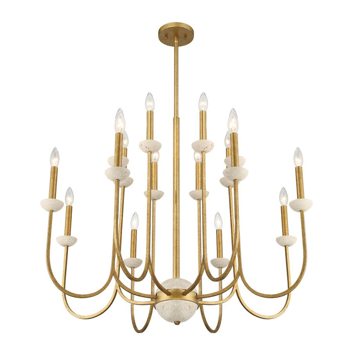 Savoy House Oakhurst 16-Light Chandelier, Antique Gold