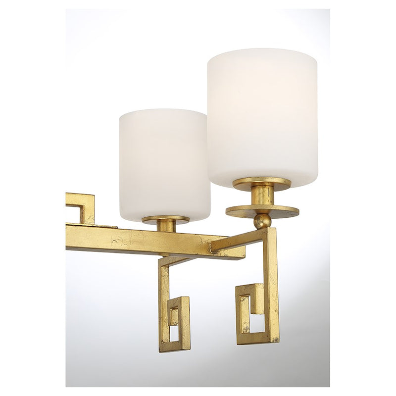 Savoy House Quatrain 6 Light Chandelier, True Gold/White Opal