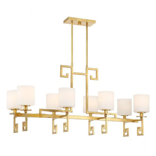 Savoy House Quatrain 8-Light Linear Chandelier, True Gold - 1-2305-8-260