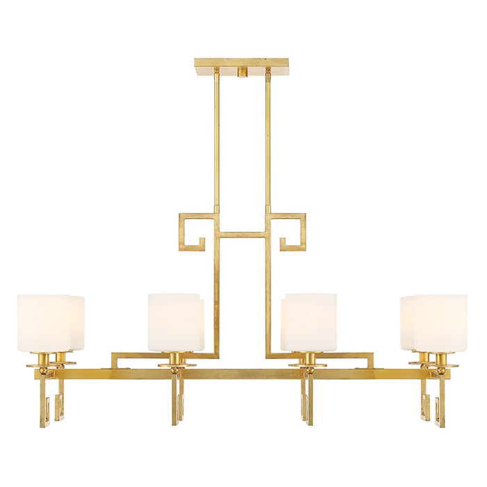 Savoy House Quatrain 8-Light Linear Chandelier, True Gold