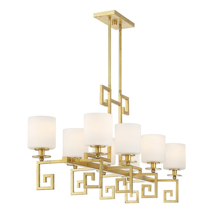 Savoy House Quatrain 8-Light Linear Chandelier, True Gold