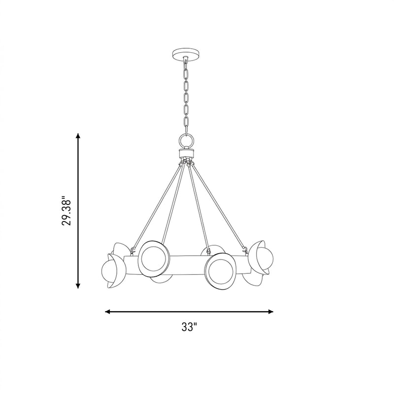 Savoy House Pierson 8Lt Chandelier, Black Cashmere/True Gold