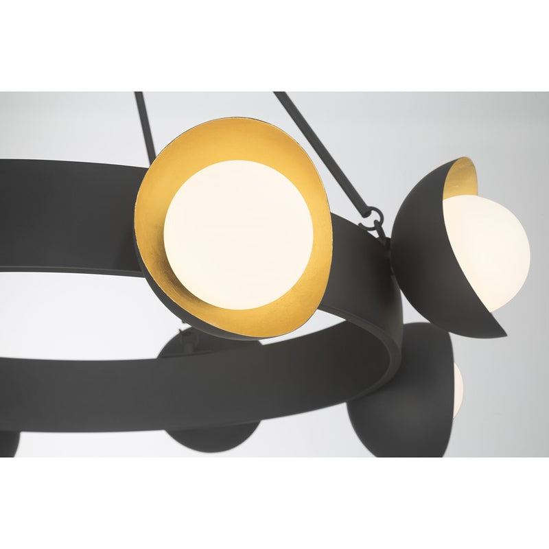 Savoy House Pierson 8Lt Chandelier, Black Cashmere/True Gold