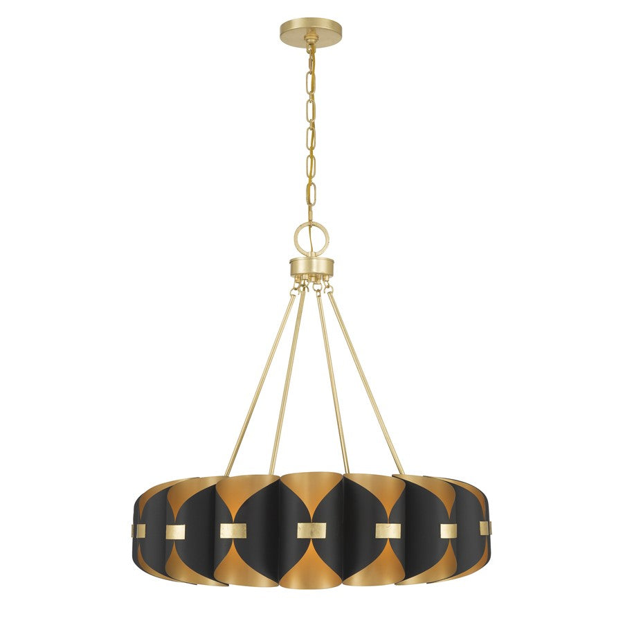 Savoy House Pelham 16Lt Chandelier, Black Cashmere/True Gold - 1-2414-16-343