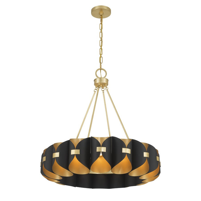 Savoy House Pelham 16Lt Chandelier, Black Cashmere/True Gold