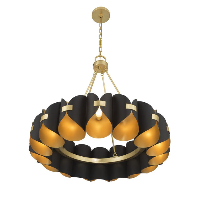 Savoy House Pelham 16Lt Chandelier, Black Cashmere/True Gold