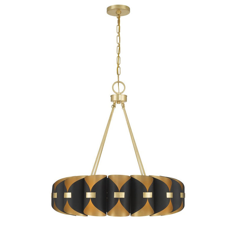 Savoy House Pelham 16Lt Chandelier, Black Cashmere/True Gold