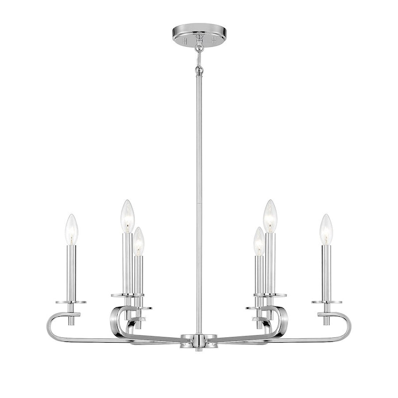 Savoy House Torino 6-Light Chandelier, Polished Nickel