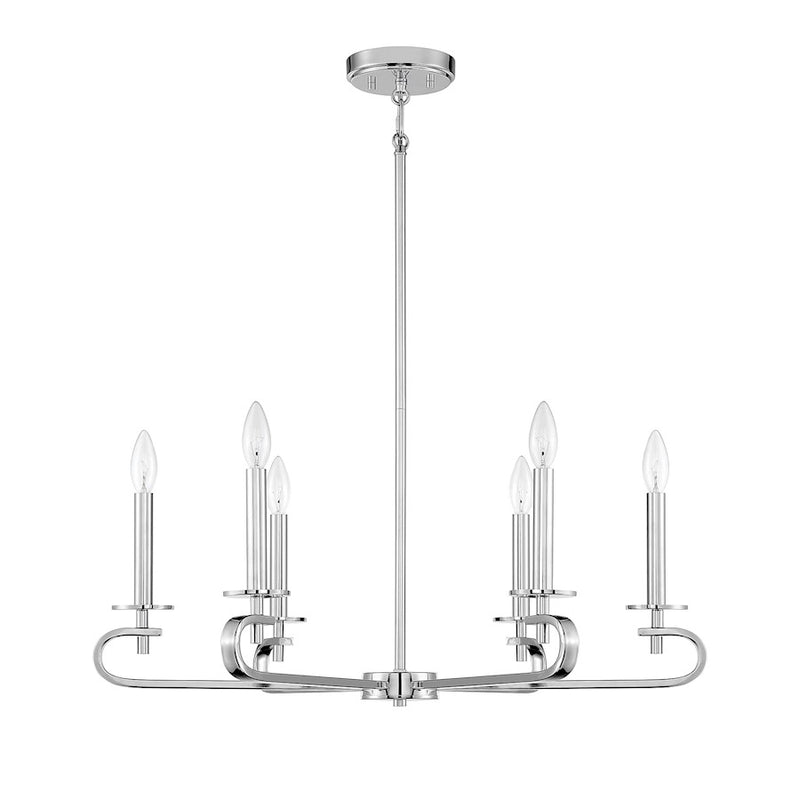 Savoy House Torino 6-Light Chandelier, Polished Nickel