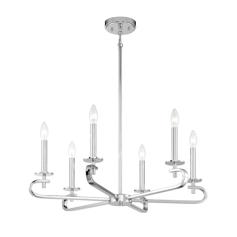 Savoy House Torino 6-Light Chandelier, Polished Nickel