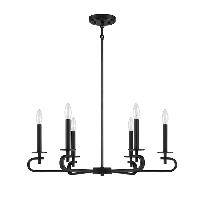 Savoy House Torino 6-Light Chandelier, Matte Black