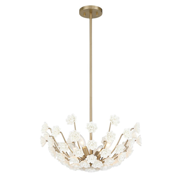 Savoy House Flores 4 Lt Chandelier, Noble Brass