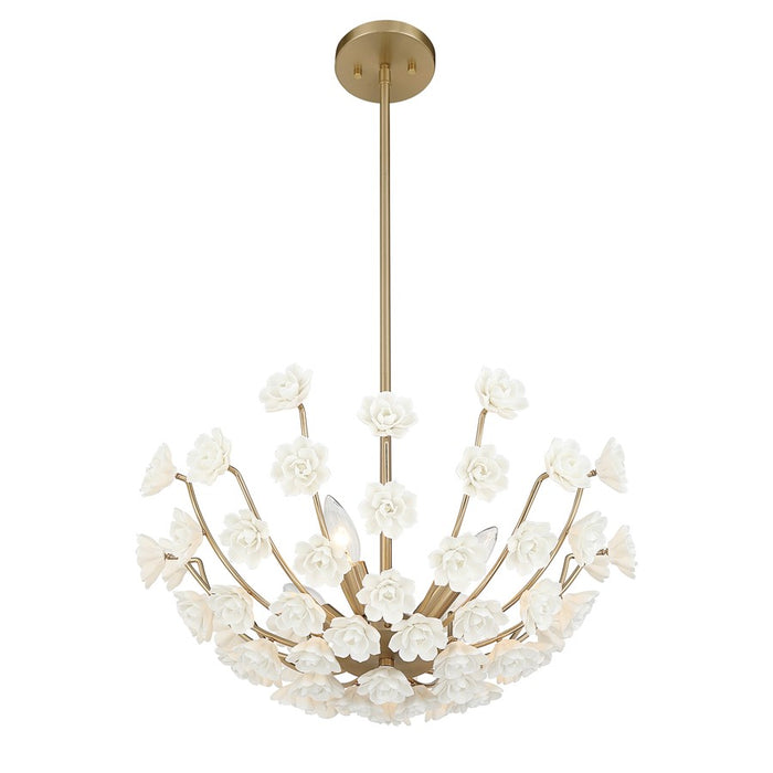 Savoy House Flores 4 Lt Chandelier, Noble Brass