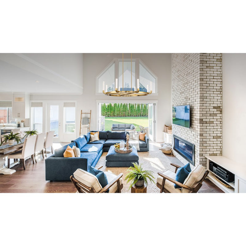 Savoy House Del Mar 8Lt Chandelier, Brass/Clear Seeded Acrylic