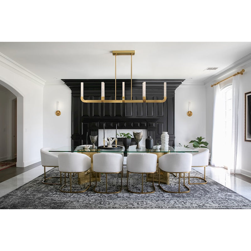 Savoy House Del Mar 8Lt Chandelier, Brass/Clear Seeded Acrylic