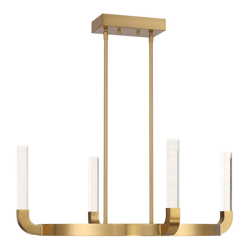 Savoy House Del Mar 4Lt Chandelier, Brass/Clear Seeded Acrylic
