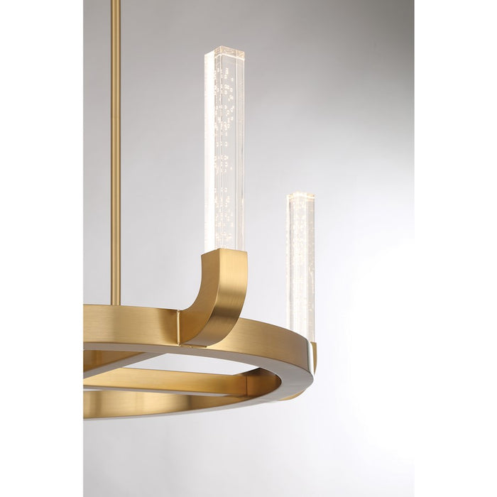 Savoy House Del Mar 4Lt Chandelier, Brass/Clear Seeded Acrylic