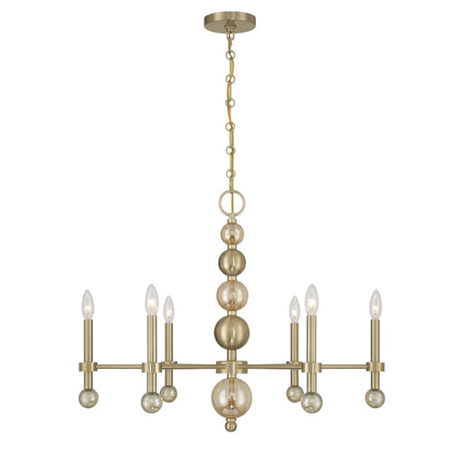 Savoy House Crescent 6 Lt 30" Chandelier, Noble Brass - 1-2511-6-127
