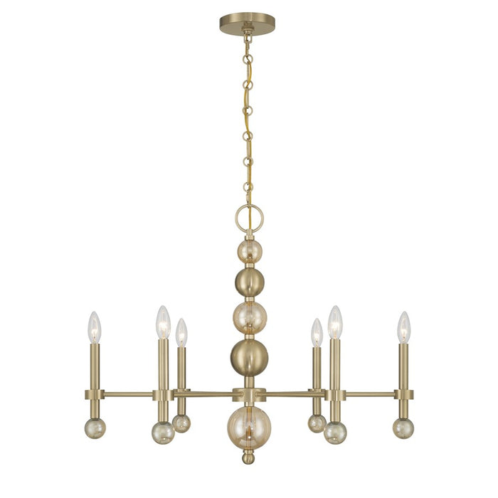 Savoy House Crescent 6 Lt 30" Chandelier, Noble Brass - 1-2511-6-127