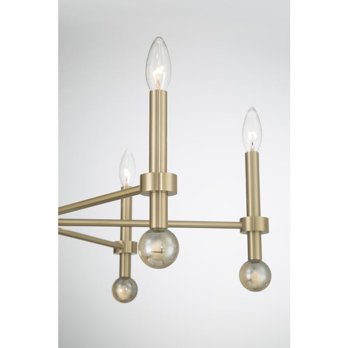 Savoy House Crescent 6 Lt 30" Chandelier, Noble Brass