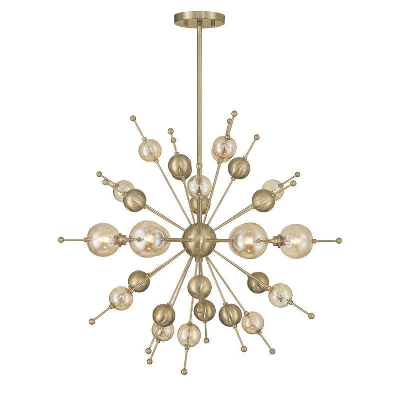 Savoy House Crescent 6 Lt 29" Chandelier, Noble Brass