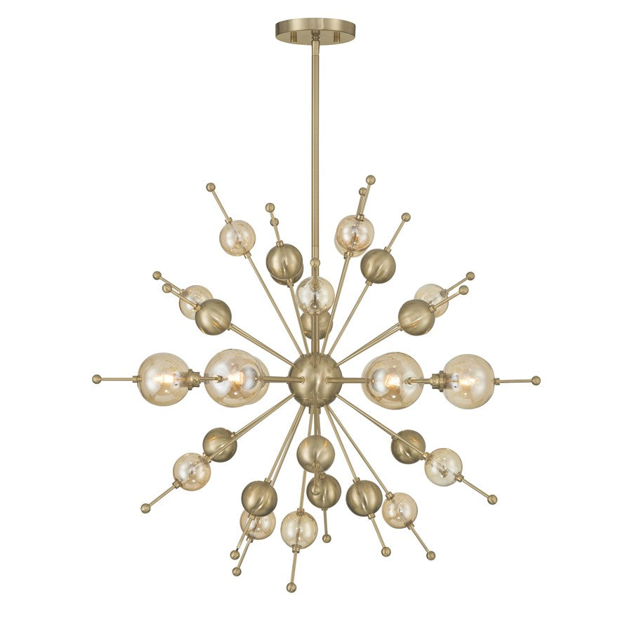 Savoy House Crescent 6 Lt 29" Chandelier, Noble Brass - 1-2514-6-127