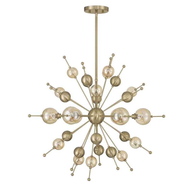 Savoy House Crescent 6 Lt 29" Chandelier, Noble Brass