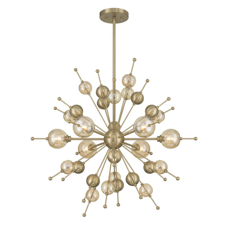 Savoy House Crescent 6 Lt 29" Chandelier, Noble Brass