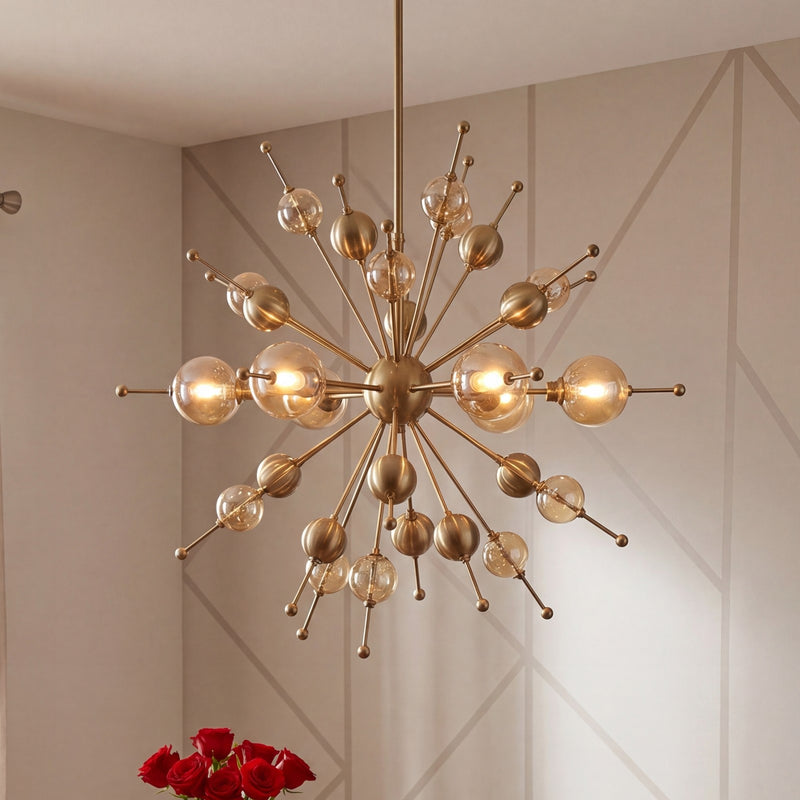 Savoy House Crescent 6 Lt 29" Chandelier, Noble Brass