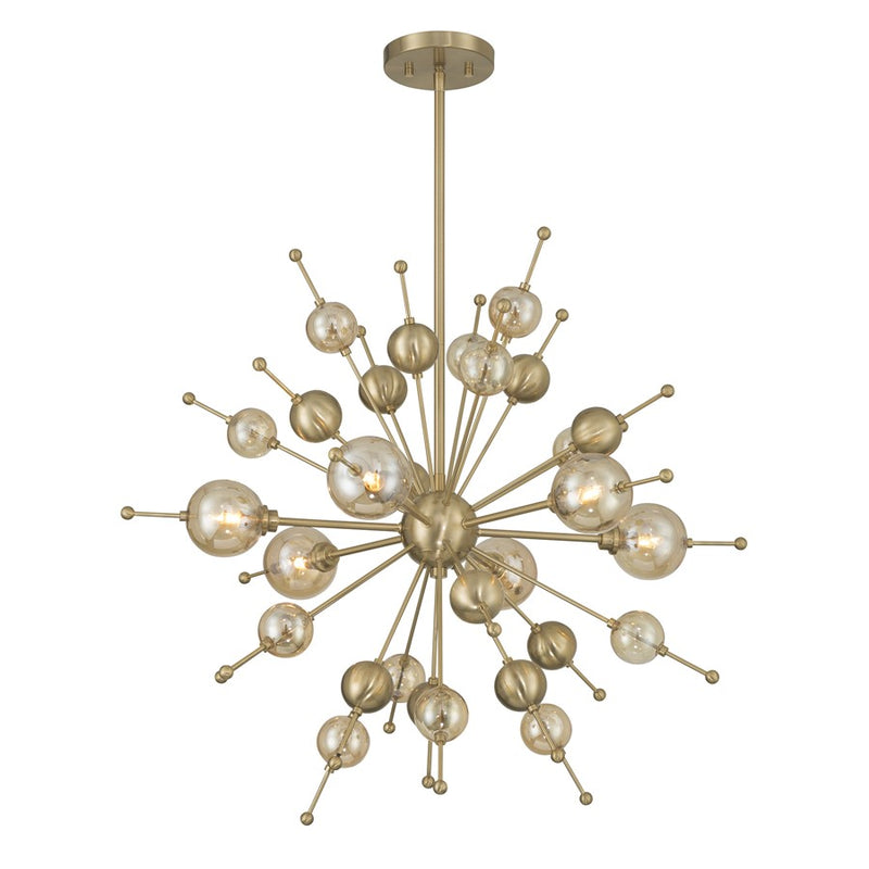 Savoy House Crescent 6 Lt 29" Chandelier, Noble Brass
