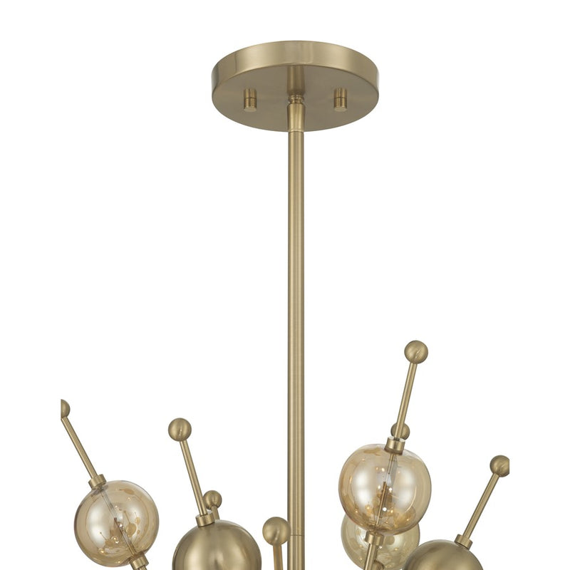 Savoy House Crescent 6 Lt 29" Chandelier, Noble Brass