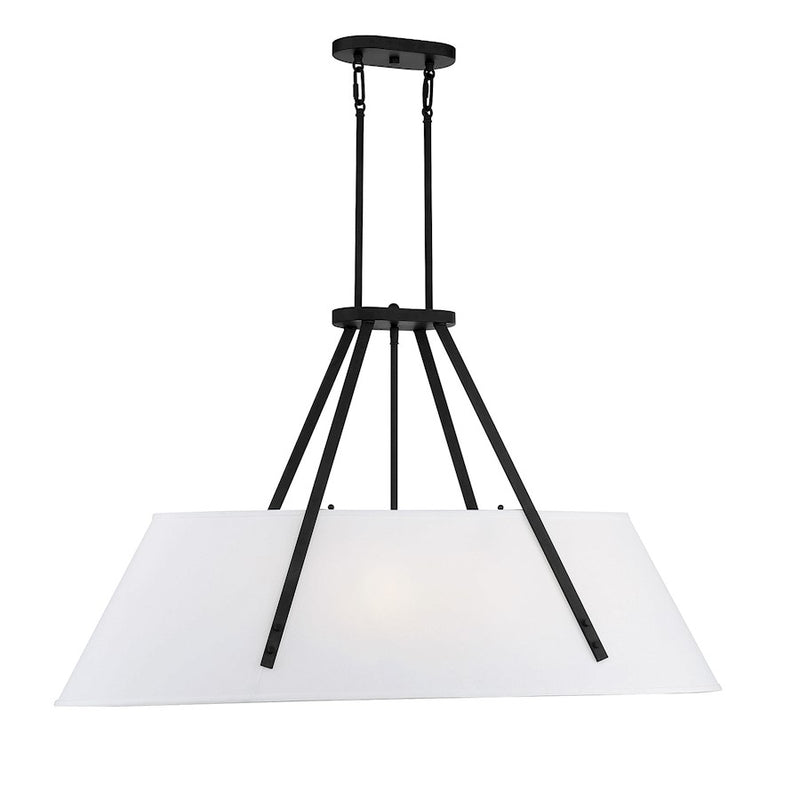 Savoy House Newport 6-Light Oval Chandelier, Matte Black