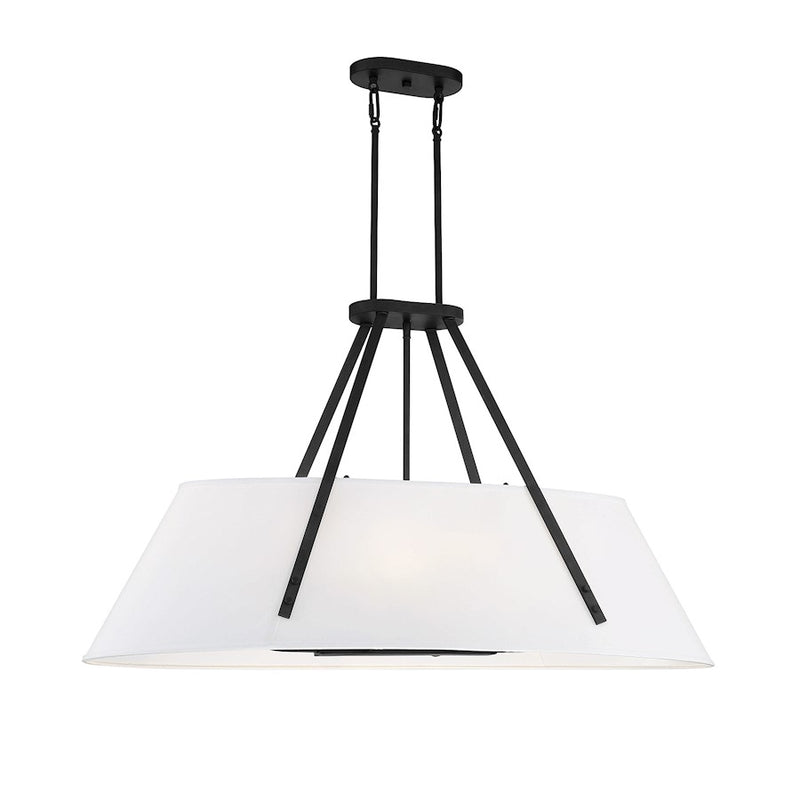 Savoy House Newport 6-Light Oval Chandelier, Matte Black