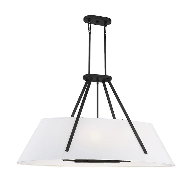 Savoy House Newport 6-Light Oval Chandelier, Matte Black