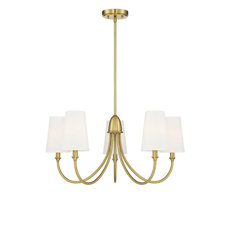 Savoy House Cameron 5-Light Chandelier, Warm Brass