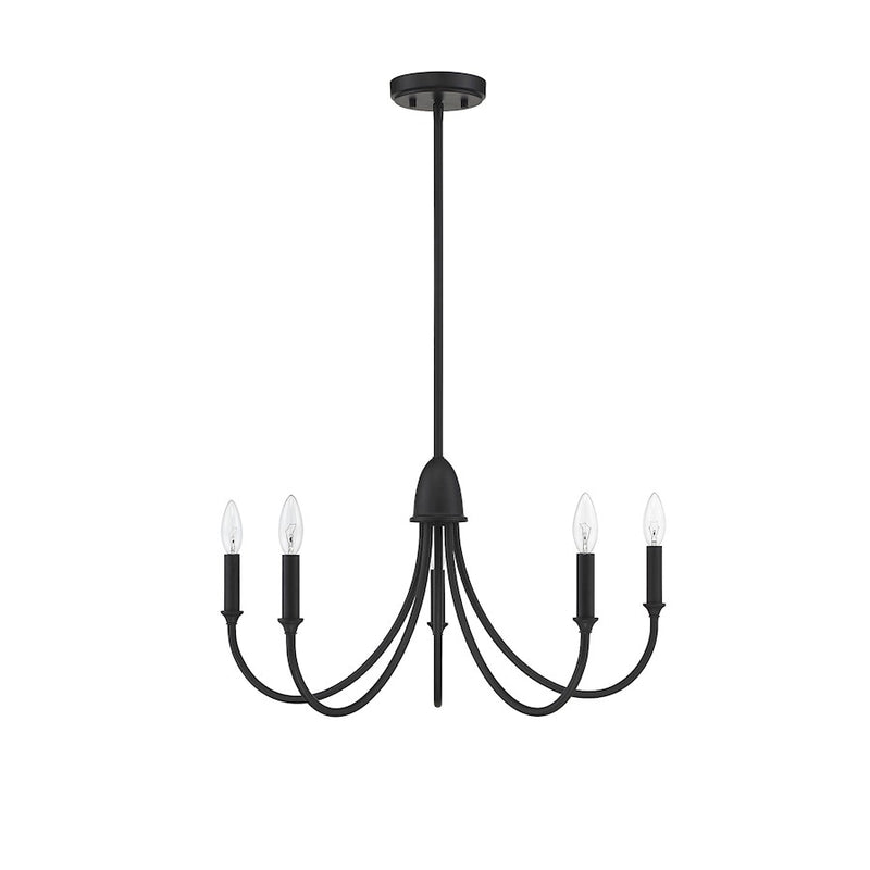Savoy House Cameron 5-Light Chandelier, Matte Black