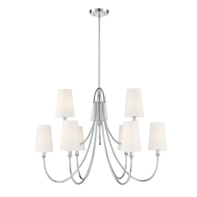 Savoy House Cameron 9-Light Chandelier, Polished Nickel