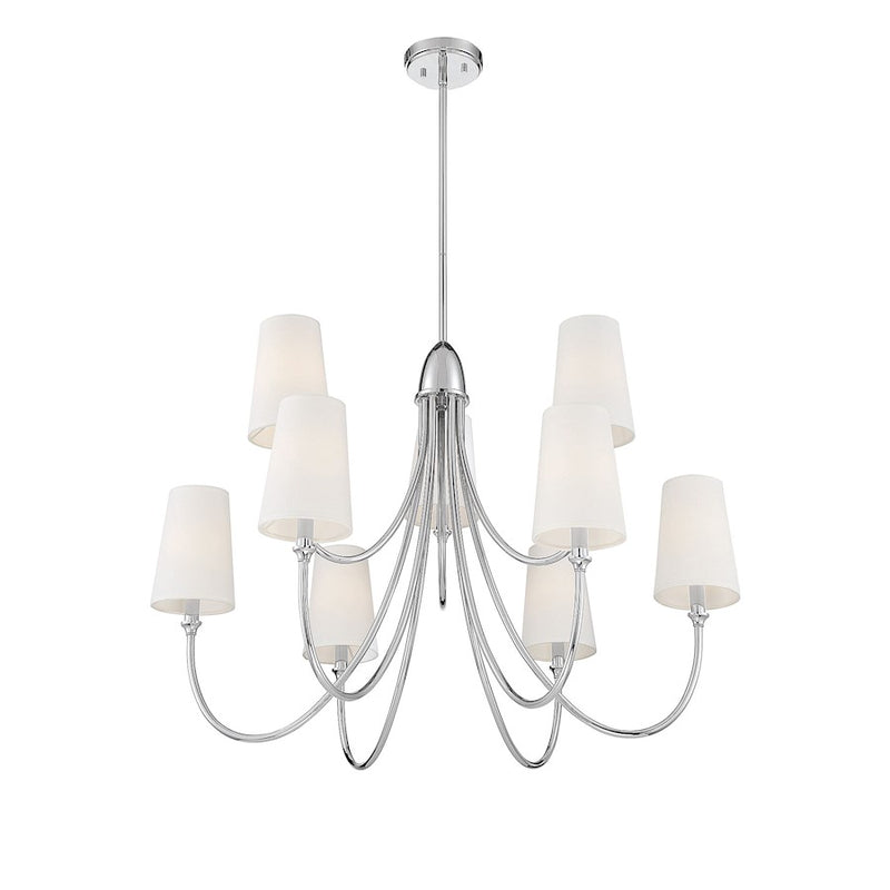 Savoy House Cameron 9-Light Chandelier, Polished Nickel