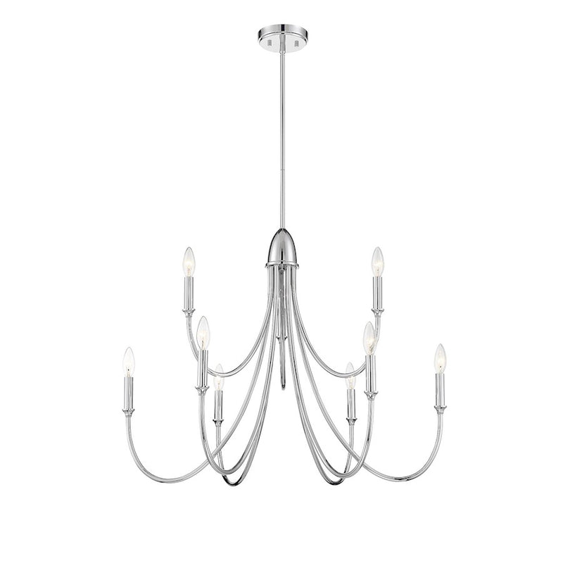 Savoy House Cameron 9-Light Chandelier, Polished Nickel