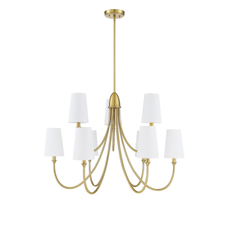 Savoy House Cameron 9-Light Chandelier, Warm Brass